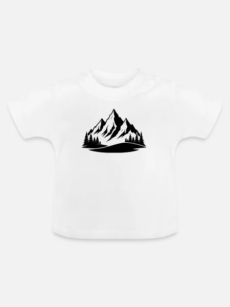 Silhouette des Gebirges - Baby Bio-T-Shirt mit Rundhals - Weiß