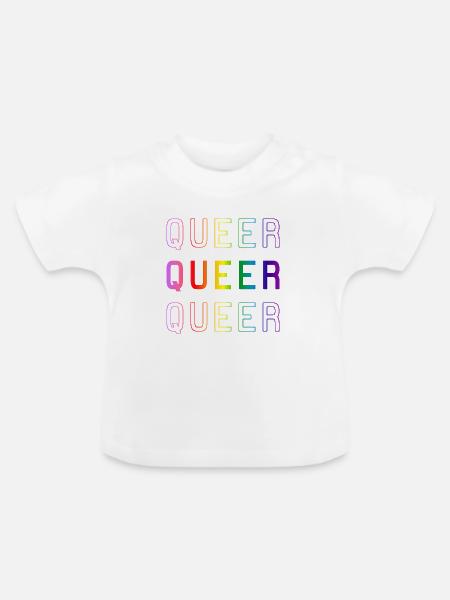 Queer Gliederung - Baby Bio-T-Shirt mit Rundhals - Weiß