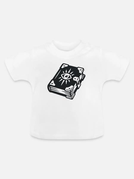 Zauberbuch Magie Wappen - Baby Bio-T-Shirt mit Rundhals - Weiß