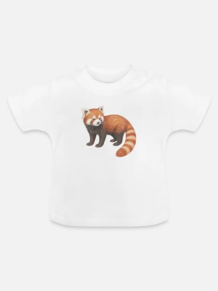 Roter Panda süßes Waldtier - Baby Bio-T-Shirt mit Rundhals - Weiß