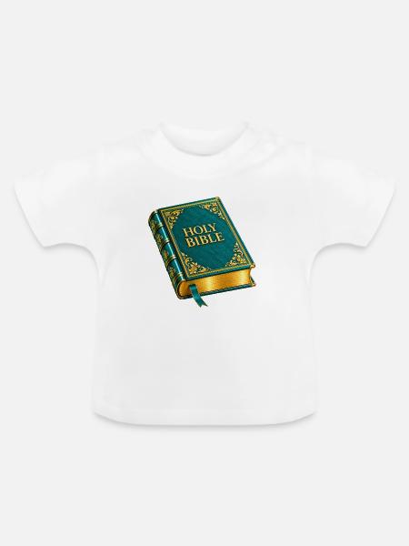 NEU – Preiset das Wort Gottes! - Baby Bio-T-Shirt mit Rundhals - Weiß
