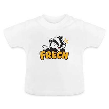 Freches Stinktier – Lustiges Cartoon Kinder Motiv - Baby Bio-T-Shirt mit Rundhals - Weiß - Vorne
