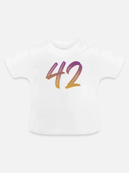 42 - Baby Bio-T-Shirt mit Rundhals - Weiß