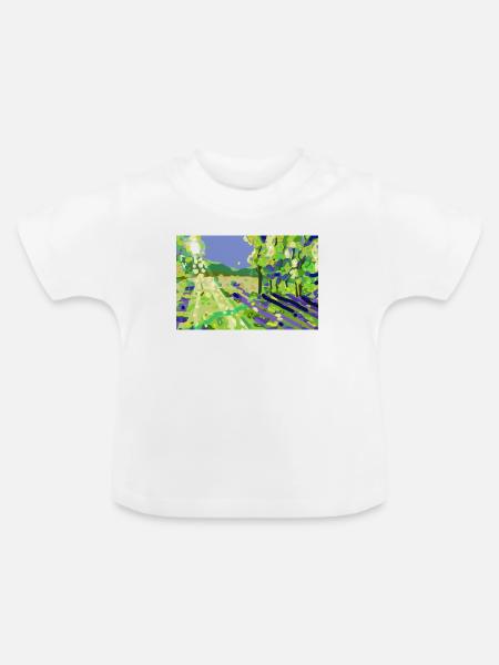 Impressionistische Sonnenlandschaft - Baby Bio-T-Shirt mit Rundhals - Weiß