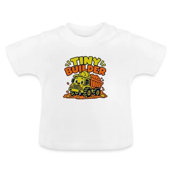 Tiny Builder – Lustiger Baustellen LKW für Kinder - Baby Bio-T-Shirt mit Rundhals - Weiß - Vorne