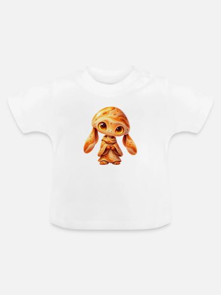 Sonnenmondchen Kosmos Kuscheltier - Baby Bio-T-Shirt mit Rundhals - Weiß