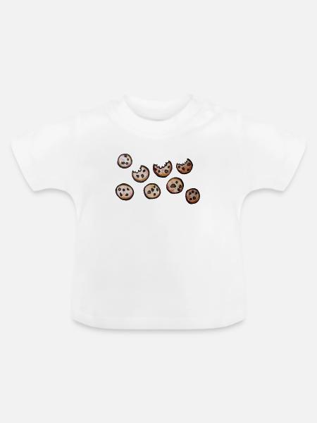 Freche, mundgerechte Kekse - Baby Bio-T-Shirt mit Rundhals - Weiß