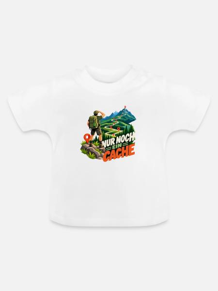 Geocaching Abenteuerpfad - Baby Bio-T-Shirt mit Rundhals - Weiß