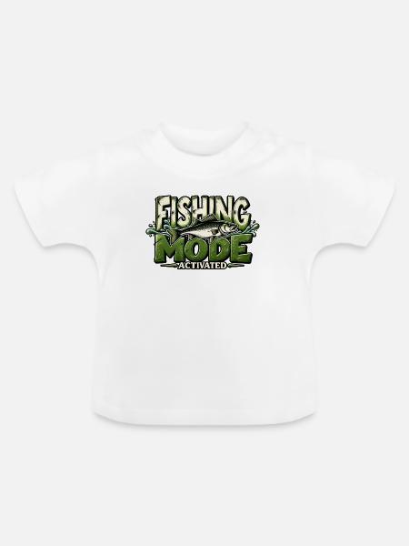 Fishing Mode Activated Angeln Angler Geschenkidee - Baby Bio-T-Shirt mit Rundhals - Weiß