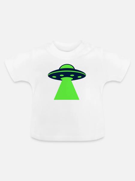 Ufo Alien Raumschiff Grafik - Baby Bio-T-Shirt mit Rundhals - Weiß