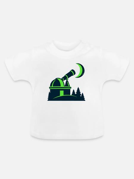 Sternwarte Teleskop Grafik - Baby Bio-T-Shirt mit Rundhals - Weiß