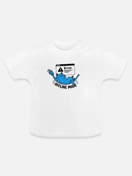 Offline-Modus / Trennung - Baby Bio-T-Shirt mit Rundhals - Weiß