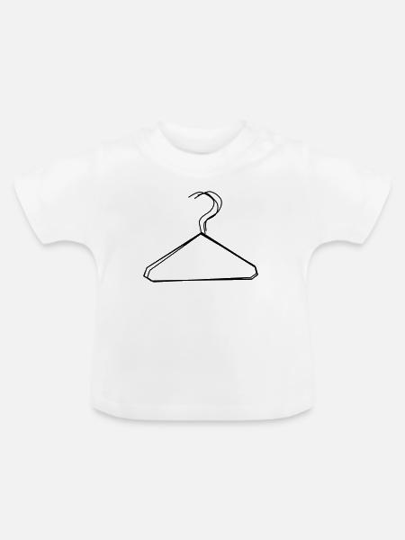 Kleiderbügel handgezeichnet - Baby Bio-T-Shirt mit Rundhals - Weiß
