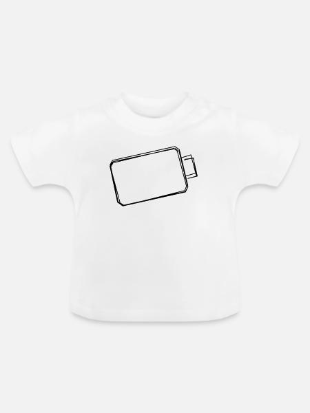 Batterie handgezeichnet - Baby Bio-T-Shirt mit Rundhals - Weiß