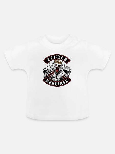 Echter Berliner Bär Krone - Baby Bio-T-Shirt mit Rundhals - Weiß