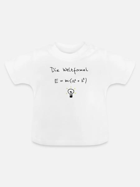 Die Weltformel (handgeschrieben) - Baby Bio-T-Shirt mit Rundhals - Weiß