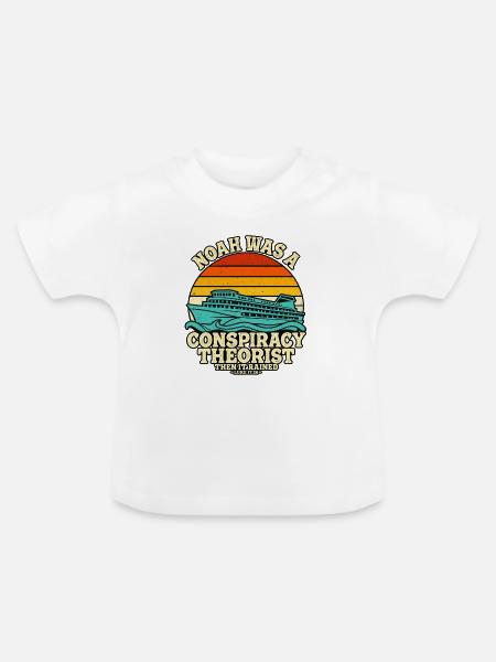 Noah-Verschwörungstheoretiker - Baby Bio-T-Shirt mit Rundhals - Weiß