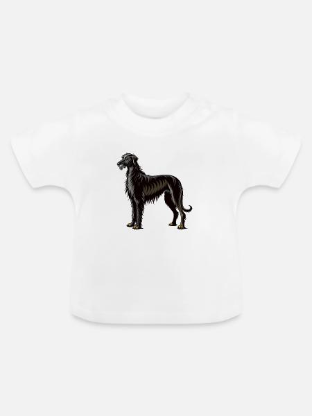 Irischer Wolfshund stehend - Baby Bio-T-Shirt mit Rundhals - Weiß