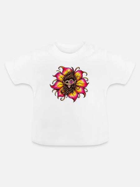baertige_blume - Baby Bio-T-Shirt mit Rundhals - Weiß