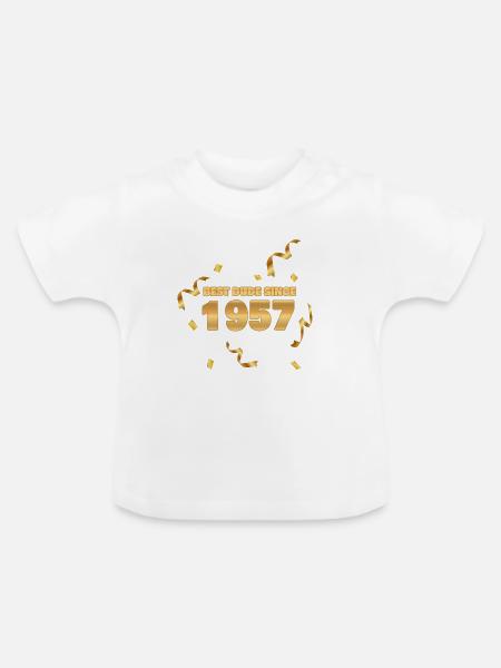 1957 - Baby Bio-T-Shirt mit Rundhals - Weiß
