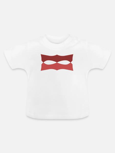 Roter Wellenmasken Muster - Baby Bio-T-Shirt mit Rundhals - Weiß