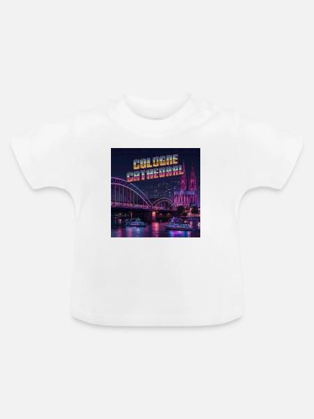 Kölner Dom - Baby Bio-T-Shirt mit Rundhals - Weiß