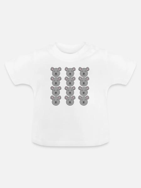 Süßes Koala-Gesicht - Baby Bio-T-Shirt mit Rundhals - Weiß