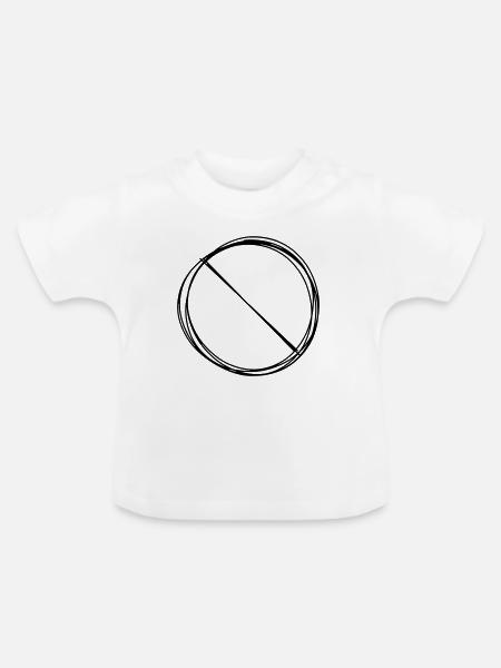 Verbotsschild handgezeichnet - Baby Bio-T-Shirt mit Rundhals - Weiß