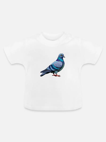 Taubenvogel - Baby Bio-T-Shirt mit Rundhals - Weiß