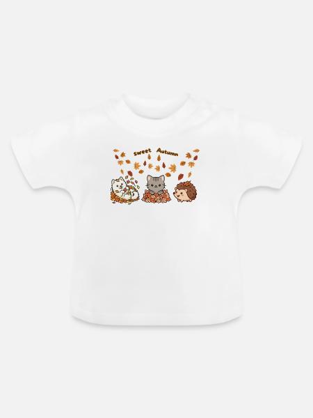 sweet Autumn Trio - Baby Bio-T-Shirt mit Rundhals - Weiß
