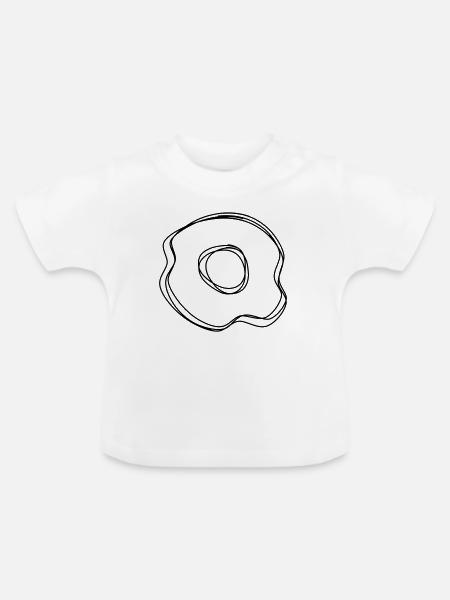 Spiegelei handgezeichnet - Baby Bio-T-Shirt mit Rundhals - Weiß