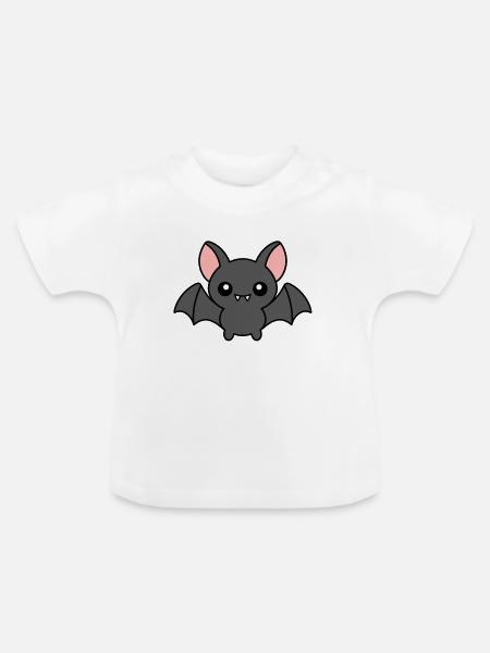 Fledermaus - Baby Bio-T-Shirt mit Rundhals - Weiß