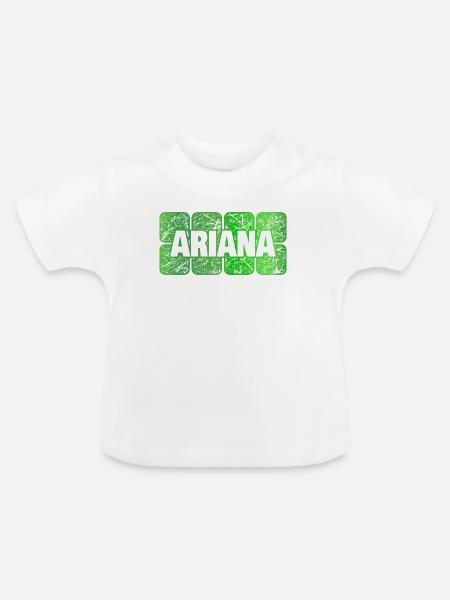 Maedchenname Ariana - Baby Bio-T-Shirt mit Rundhals - Weiß