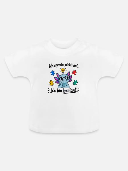 Introvert mit Puzzlebrillanz - Baby Bio-T-Shirt mit Rundhals - Weiß