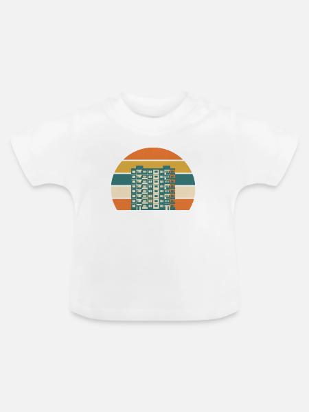 Plattenbau Retro Grafik Osten Retro - Baby Bio-T-Shirt mit Rundhals - Weiß