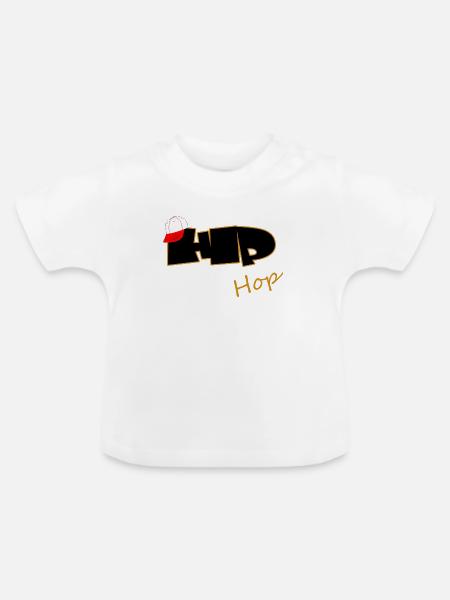 Hip Hop - Baby Bio-T-Shirt mit Rundhals - Weiß