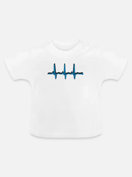 frequenz herzschlag - Baby Bio-T-Shirt mit Rundhals - Weiß