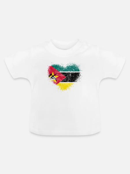 Mosambik - Baby Bio-T-Shirt mit Rundhals - Weiß