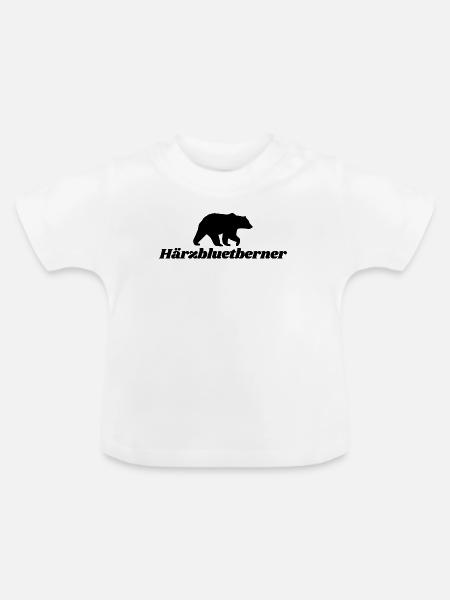 Härzbluetberner Bern Wappen - Baby Bio-T-Shirt mit Rundhals - Weiß