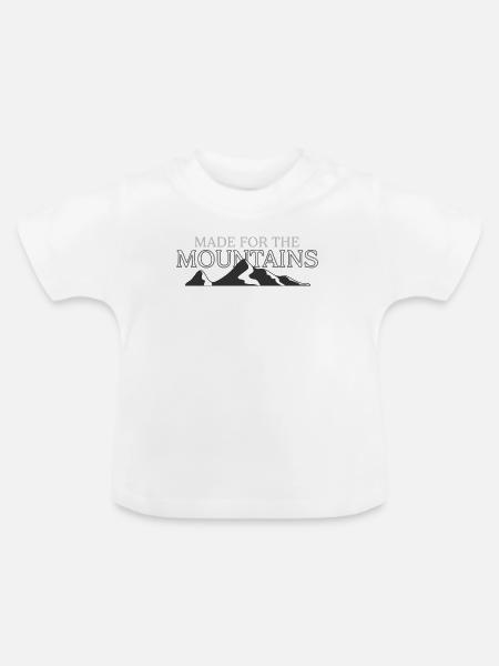 Gemacht für die Berge - Baby Bio-T-Shirt mit Rundhals - Weiß