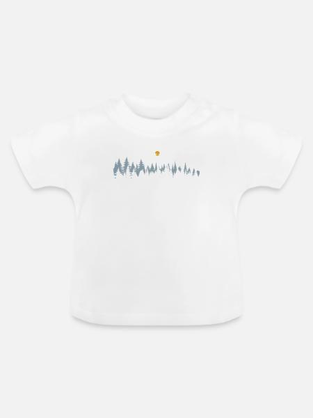 Mondscheinwald Fahrradszene - Baby Bio-T-Shirt mit Rundhals - Weiß