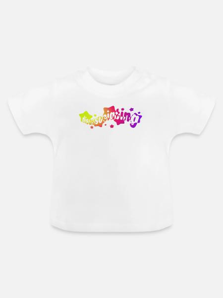 Dissoziation in Regenbogensternen (Farbverlauf) - Baby Bio-T-Shirt mit Rundhals - Weiß