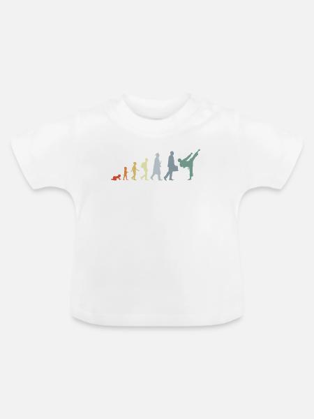 Retro Karateka Evolution - Baby Bio-T-Shirt mit Rundhals - Weiß