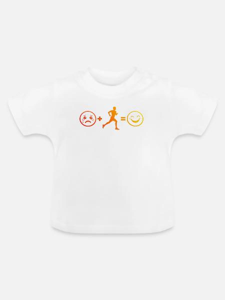 Geschenkidee für einen Running mit Running - Baby Bio-T-Shirt mit Rundhals - Weiß