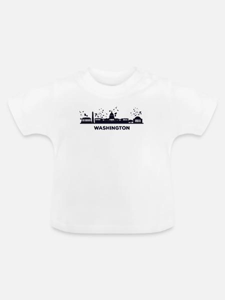 Washingtoner Skyline Washington - Baby Bio-T-Shirt mit Rundhals - Weiß