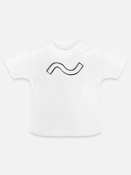 Tilde handgezeichnet - Baby Bio-T-Shirt mit Rundhals - Weiß