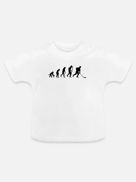 evolution of hockey_ - Baby Bio-T-Shirt mit Rundhals - Weiß