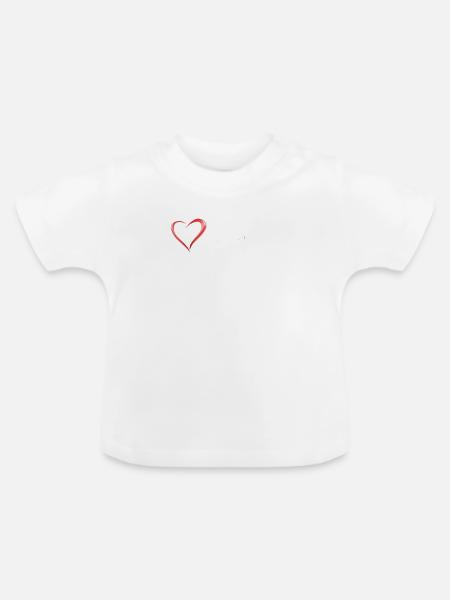 Bergamo im Herzen - Baby Bio-T-Shirt mit Rundhals - Weiß