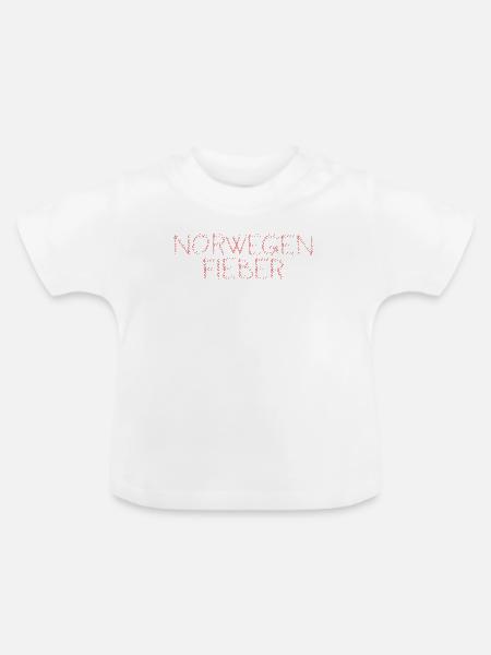 NorwegenFieber Typo-Design - Baby Bio-T-Shirt mit Rundhals - Weiß