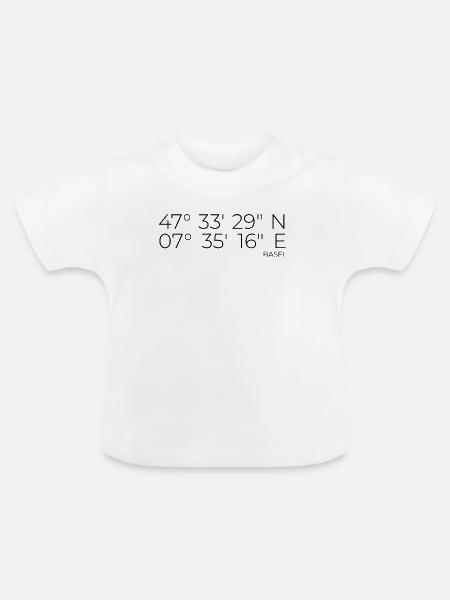 Koordinaten Basel - Baby Bio-T-Shirt mit Rundhals - Weiß